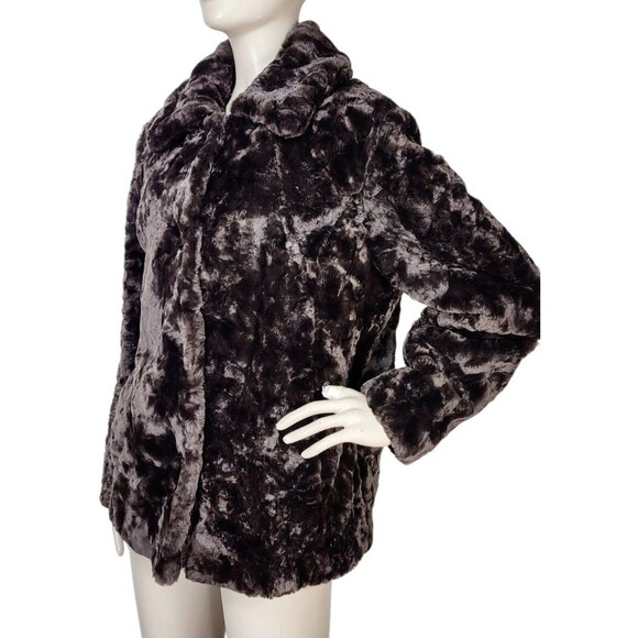 Vintage 90s Y2K Coldwater Creek Faux Fur Teddy Bear Mob Wife Coat Size Small NEW - Picture 9 of 12